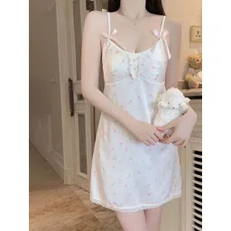 LULU & SKY Women Floral Printed Shoulder Straps Sleeveless Nightdress-picture-36