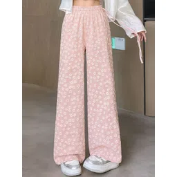 LULU & SKY Women Floral Printed Wide Leg High-Rise Parallel Trousers-picture-24