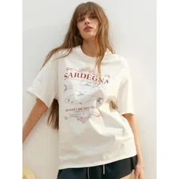 LULU & SKY Women Graphic Printed Round Neck Cotton Oversized T-shirt-picture-23