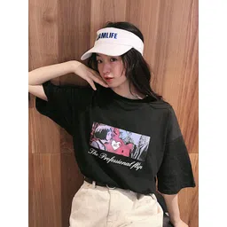 LULU & SKY Women Graphic Printed Round Neck Oversized T-shirt-picture-18