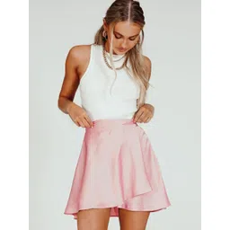 LULU & SKY Women High-Rise Tie-Up Warp Mini Skirt-picture-41