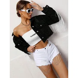 LULU & SKY Women Knitted and Woven Jacket-image-41