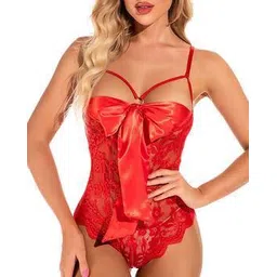 lulu & sky Women Lace Bodysuit with Adjustable Strap-picture-38