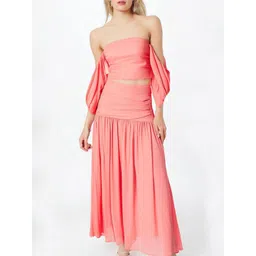 LULU & SKY Women Pink Top And Skirt Co-Ord Set-picture-12