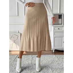 LULU & SKY Women Pleated A-Line Midi Skirt-picture-15