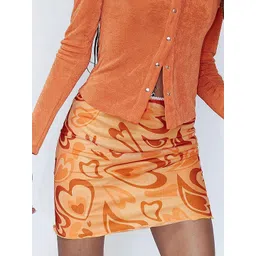 LULU & SKY Women Printed High-Rise Pencil Mini Skirt-picture-34