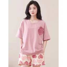 LULU & SKY Women Printed Oversized Night suit image 1