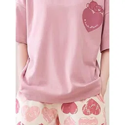 LULU & SKY Women Printed Oversized Night suit image 3