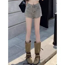 LULU & SKY Women Regular Fit Mid-Rise Denim Shorts-picture-15