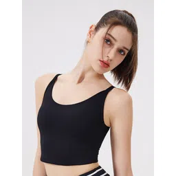 LULU & SKY Women Round Neck Shoulder Straps Cut Out Styled Back Crop Top-picture-12