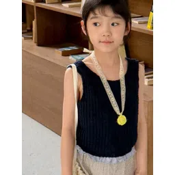 LULU & SKY Women Self Design Round Neck Sleeveless Cotton Top-picture-38