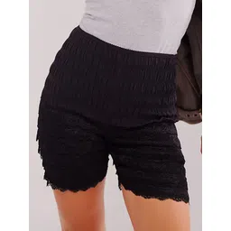 LULU & SKY Women Self Design Slim Fit High-Rise Regular Shorts-picture-27