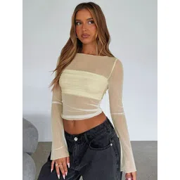 LULU & SKY Women Solid Boat Neck Crop Top-picture-31