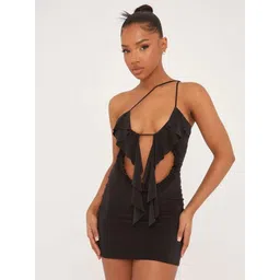 LULU & SKY Women Solid Cut-out Front Bodycon Mini Dress-picture-37