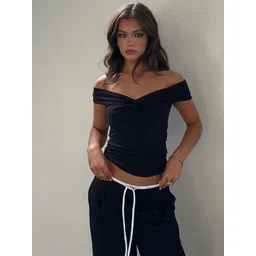 LULU & SKY Women Solid Off-Shoulder Top-picture-38