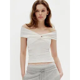 LULU & SKY Women Solid Off-Shoulder Top-picture-25