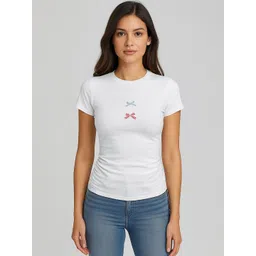 LULU & SKY Women Solid Regular Fit Round Neck T-shirt-picture-26