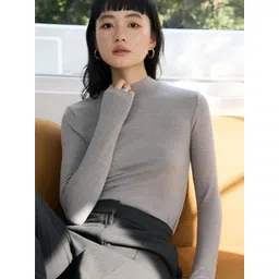 LULU & SKY Women Solid Round Neck Acrylic T-shirt-picture-18