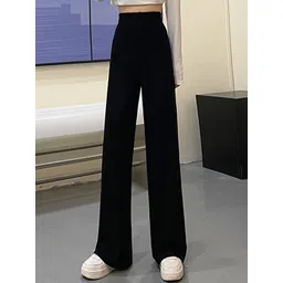 LULU & SKY Women Straight Fit Clean Look High-Rise Parallel Trousers-picture-39