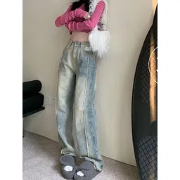 LULU & SKY Women Straight Fit High-Rise Clean Look Heavy Fade Jeans-picture-22