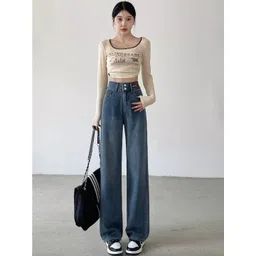 LULU & SKY Women Straight Fit High-Rise Clean Look Light Fade Jeans-picture-31