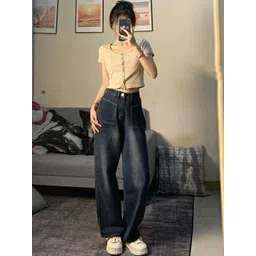 LULU & SKY Women Straight Fit High-Rise Light Fade Clean Look Stretchable Jeans-picture-34