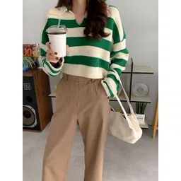 LULU & SKY Women Striped Crop Pullover-picture-28