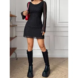 LULU & SKY Women Striped Round Neck Bell Sleeves Fit And Flare Mini Dress-picture-14