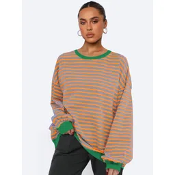LULU & SKY Women Striped Round Neck Sweatshirt-picture-41