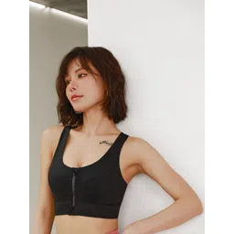 LULU & SKY Women Styled Back Scoop Neck Front Zip-up Sports Bra-picture-17