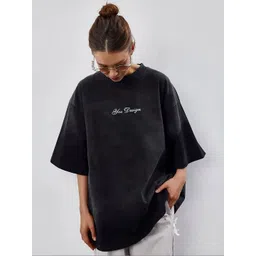 LULU & SKY Women Typography Printed Drop-Shoulder Sleeves T-shirt-picture-13