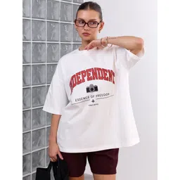 LULU & SKY Women Typography Printed Drop-Shoulder Sleeves T-shirt-picture-16