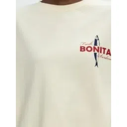 LULU & SKY Women Typography Printed Round Neck Cotton Oversized T-shirt image 4