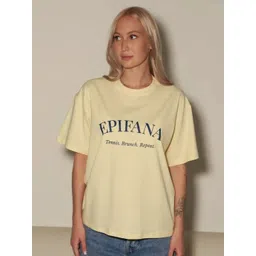 LULU & SKY Women Typography Printed Round Neck Pure Cotton Oversized T-shirt-picture-38