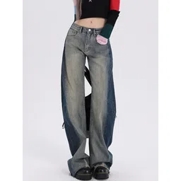 LULU & SKY Women Wide Leg High-Rise Low Distress Heavy Fade Stretchable Jeans-picture-31