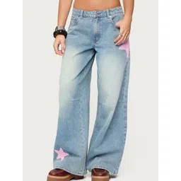 LULU & SKY Women Wide Leg Mid-Rise Light Fade Stretchable Jeans-picture-10