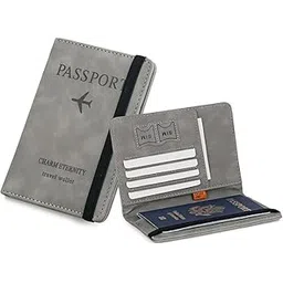lumber fashion Passport Cover | Passport Holder | Travel Essentials | Passport Holder for Men and Women | Passport Cover for Couples | Document Holder | Grey Faux Leather (Pack of 1)-picture-12