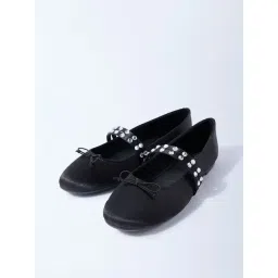 LUNA BLU by Westside Black Diamante Embellished Mary Jane Shoes-picture-17
