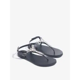 LUNA BLU by Westside Black Embellished Thong-Strap Sandals-picture-20