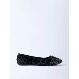 LUNA BLU by Westside Black Sequin Detailed Ballerina-picture-17