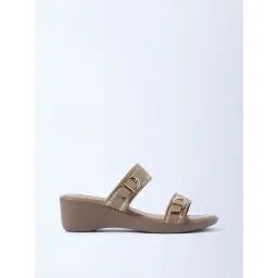 LUNA BLU by Westside Brown Raffia-Detailed Slip-On Sandals-picture-37