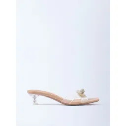 LUNA BLU by Westside Clear Embellished Bow Kitten-Heel Sandals-picture-33