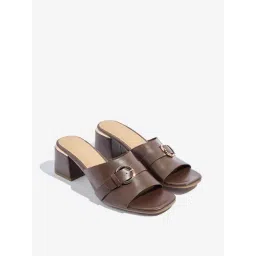 LUNA BLU by Westside Dark Brown Block Sandals-picture-26