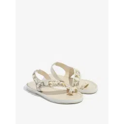 LUNA BLU by Westside Ivory Embellished Sandals-picture-28