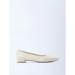 LUNA BLU by Westside Ivory Pointed Toe Ballerinas-picture-31