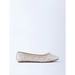 LUNA BLU by Westside Ivory Sequin Detailed Ballerina-picture-31