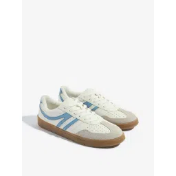 LUNA BLU by Westside Light Blue Perforated Lace-Up Sneakers-picture-26