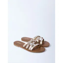 LUNA BLU by Westside Light Gold Multi-Strap Slides-picture-32