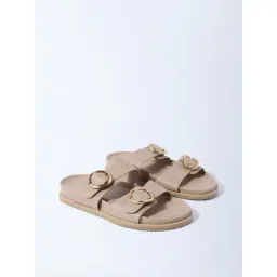 LUNA BLU by Westside Light Taupe Slip-On Sandals-picture-15