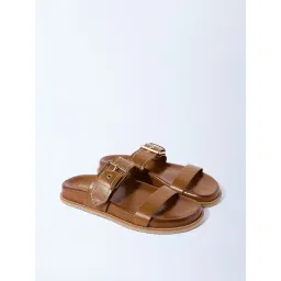 LUNA BLU by Westside Tan Dual-Strap Slip-On Sandals-picture-19